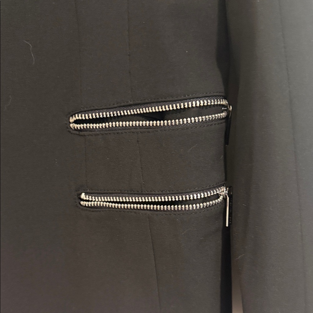 Michael Kors Black Blazer with Silver Zipper Details - Picture 3 of 3